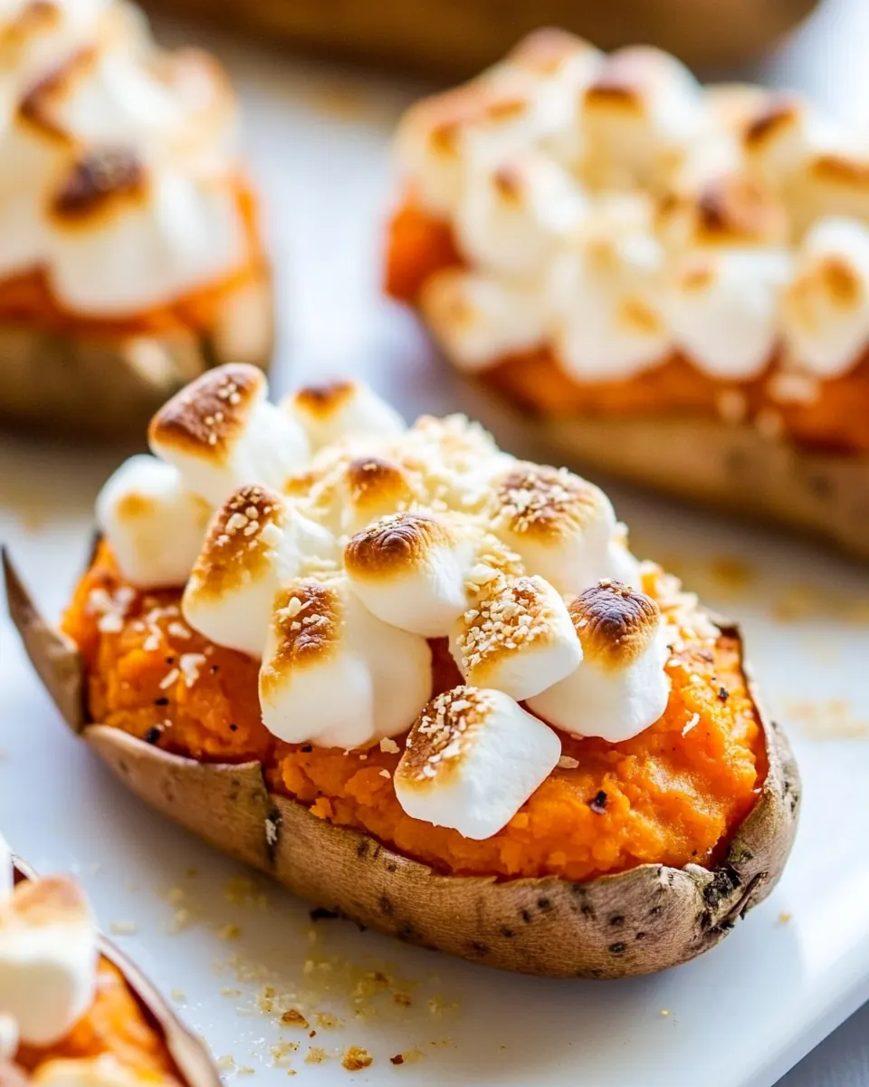 Toasted Marshmallow Twice Baked Sweet Potatoes