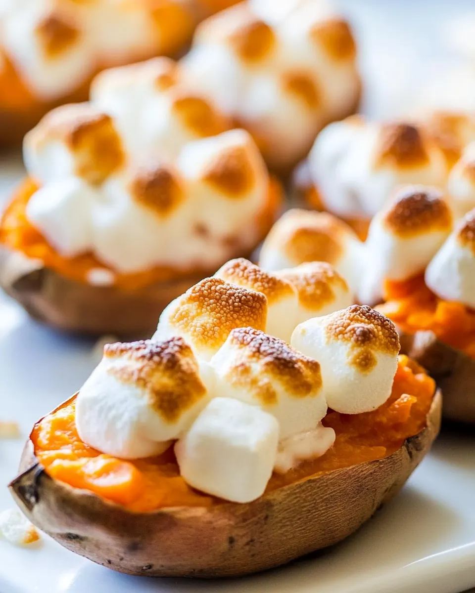 Toasted Marshmallow Twice Baked Sweet Potatoes