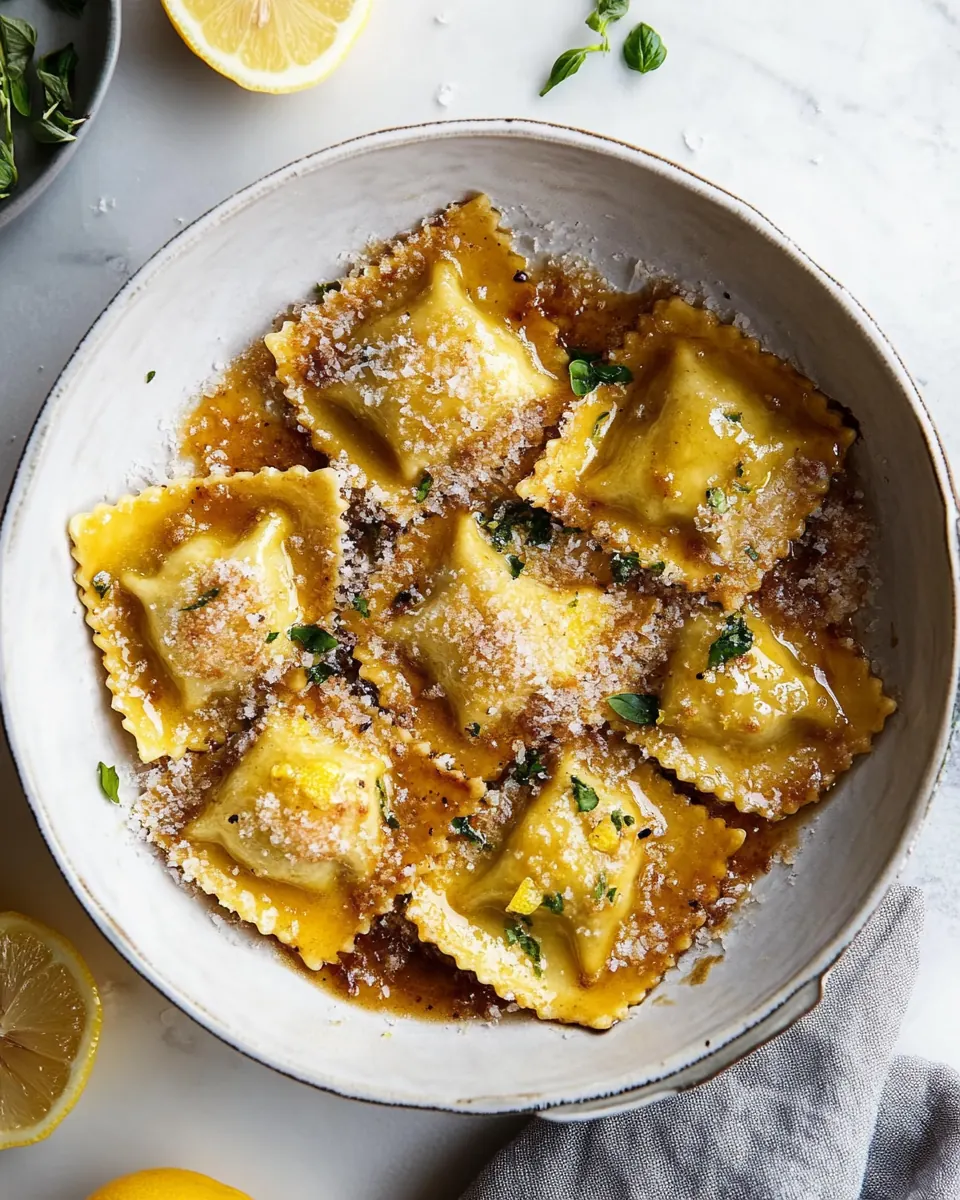 Toasted Skillet Ravioli with Lemon Brown Butter