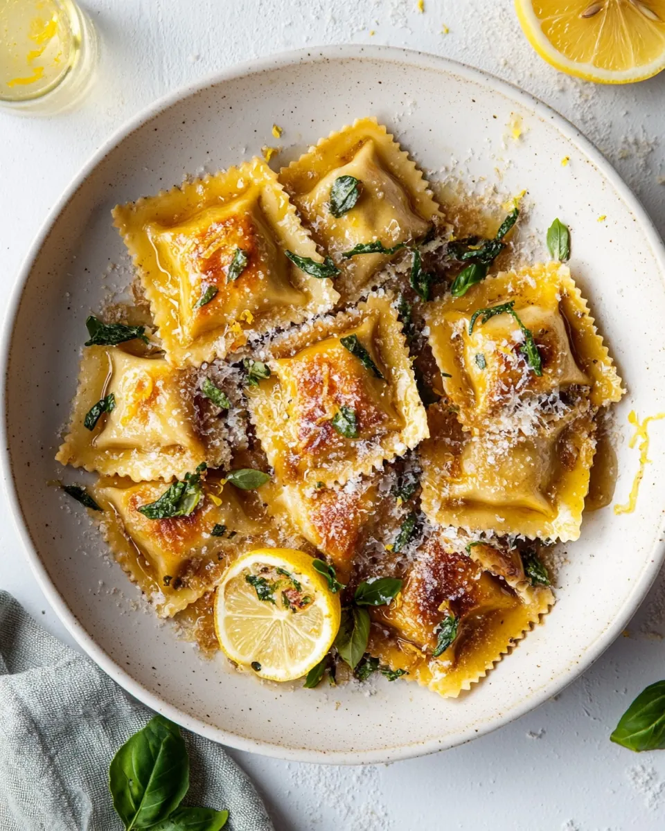 Toasted Skillet Ravioli with Lemon Brown Butter