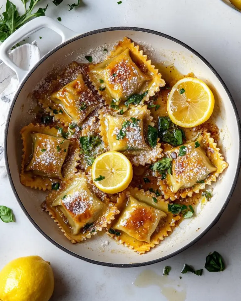 Toasted Skillet Ravioli with Lemon Brown Butter