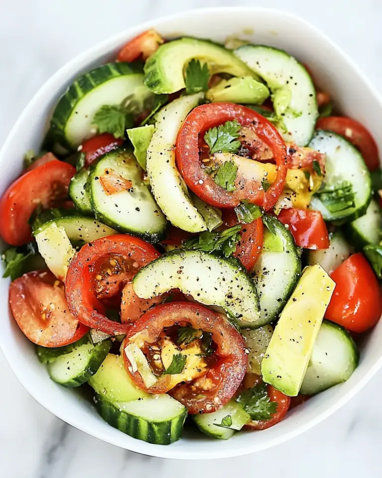 Tomato Avocado Cucumber and Maui Onion Salad