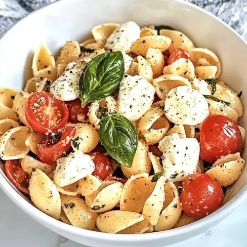Tomato Basil Pasta Salad with Mozzarella Fontina
