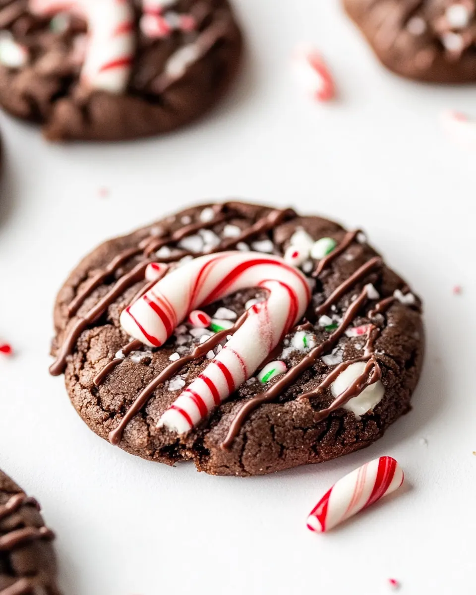 Triple Chocolate Candy Cane Cookies