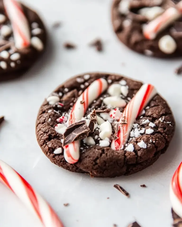 Triple Chocolate Candy Cane Cookies
