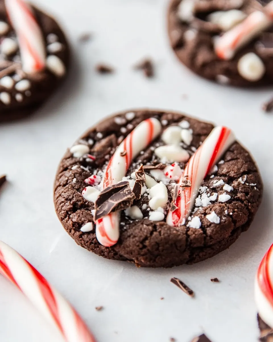 Triple Chocolate Candy Cane Cookies