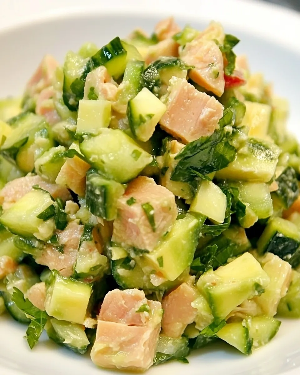 Tuna Cucumber Avocado Salad