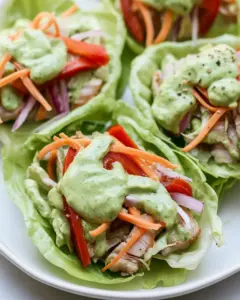 Tuna Lettuce Wrap with Avocado Yogurt Dressing