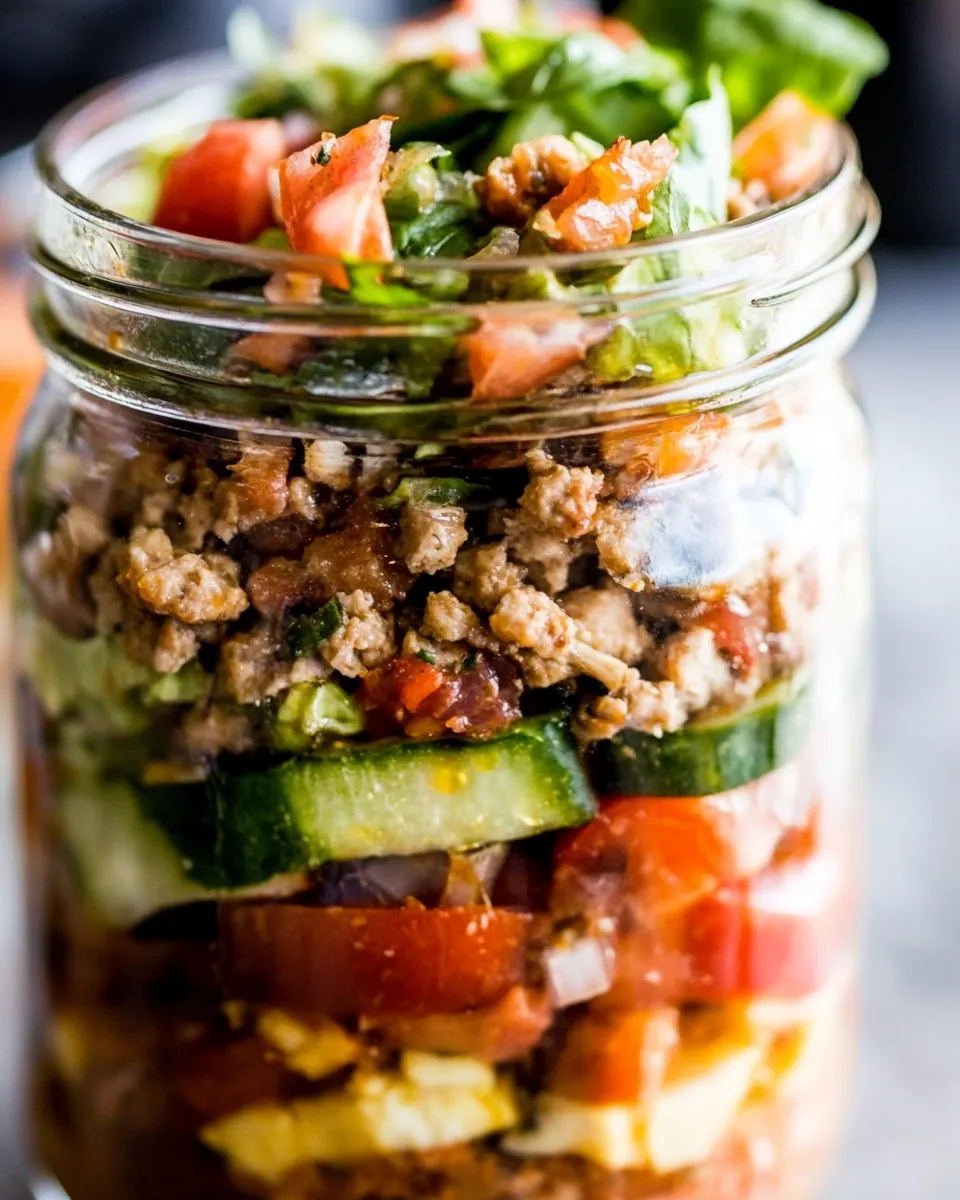 Turkey Burger Mason Jar Salad Recipe