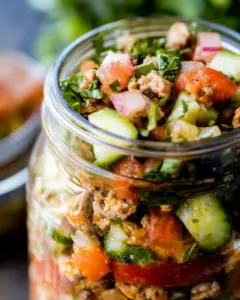 Turkey Burger Mason Jar Salad Recipe