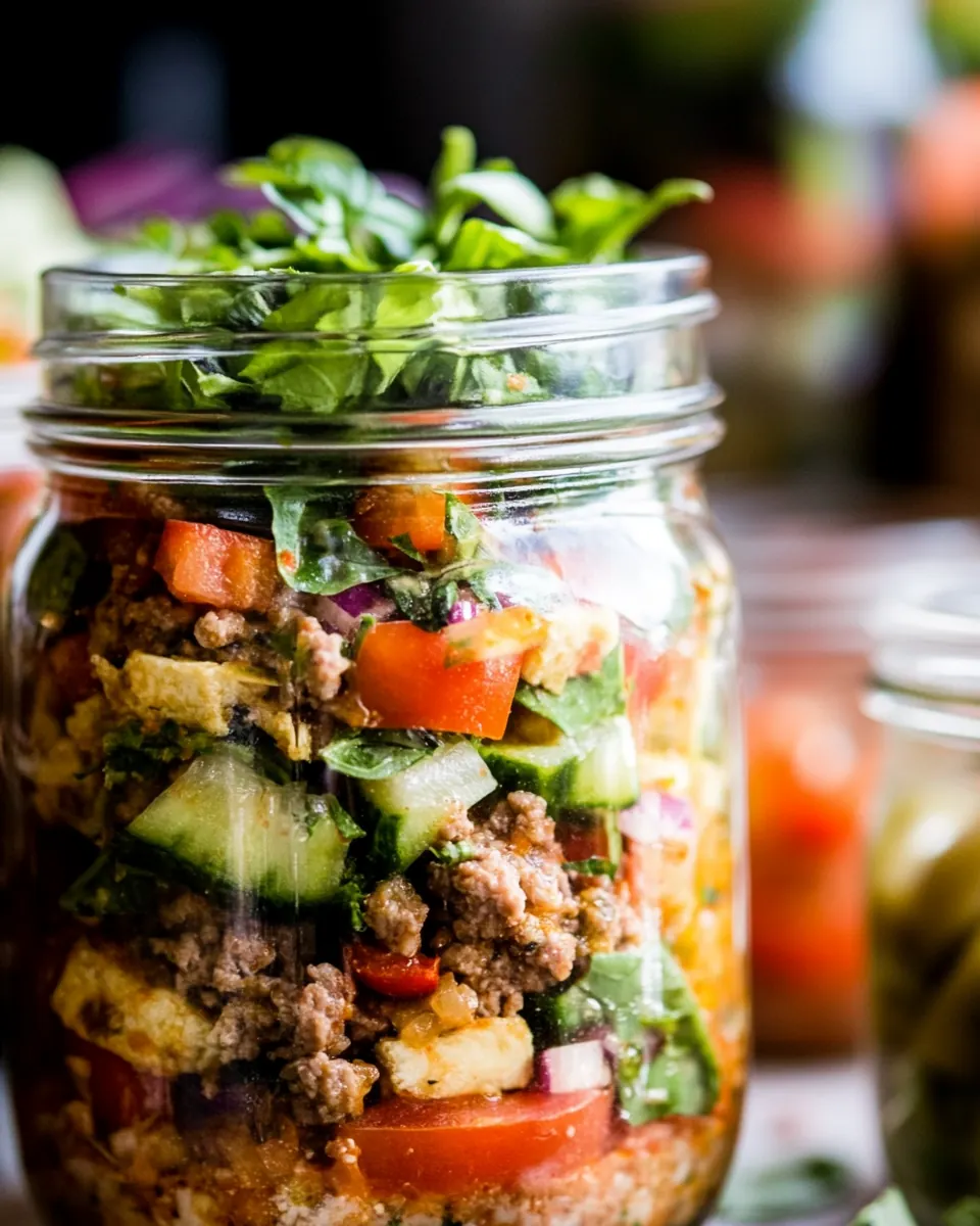 Turkey Burger Mason Jar Salad Recipe