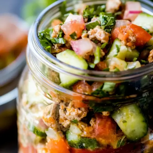 Turkey Burger Mason Jar Salad Recipe