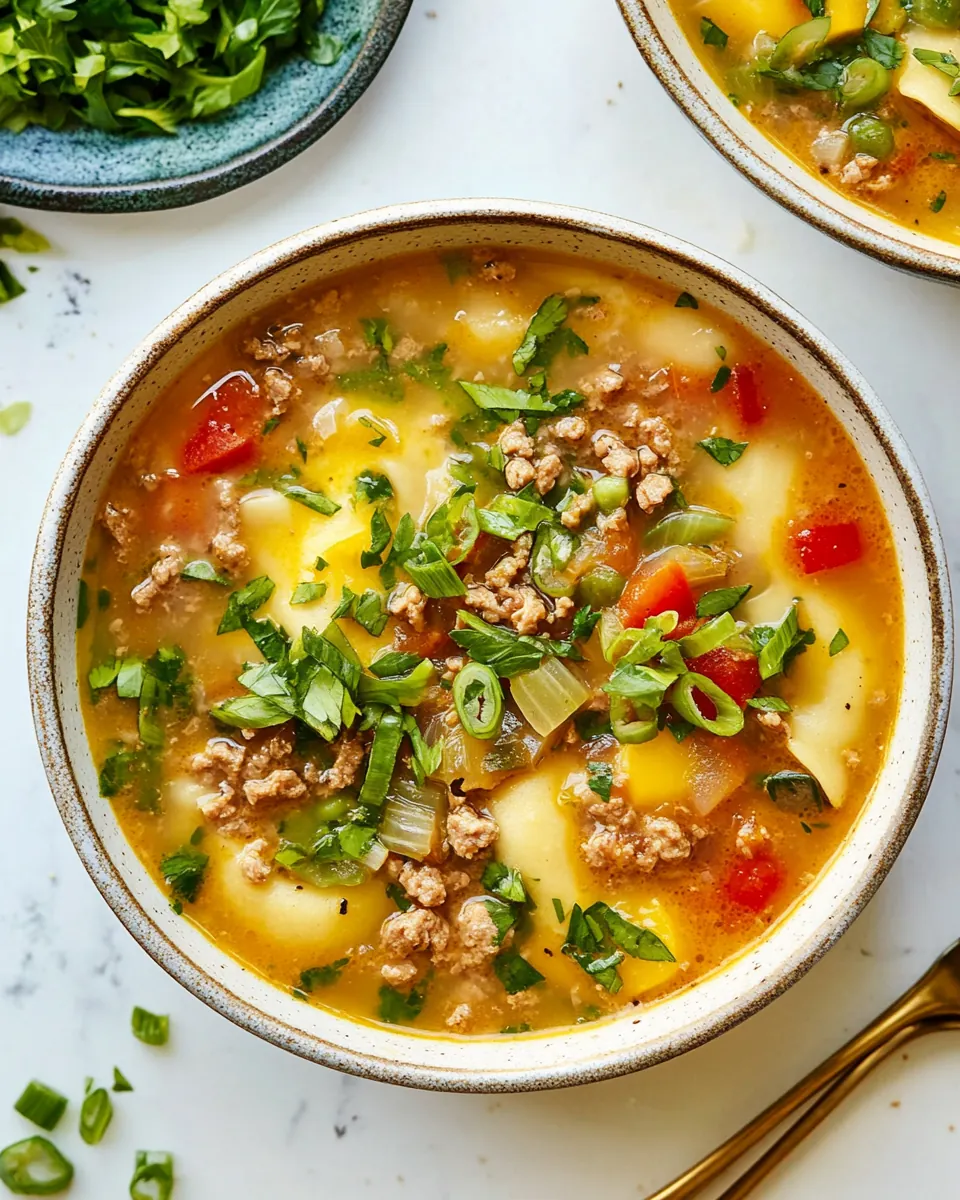Turkey Cheeseburger Soup