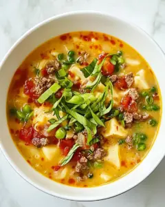 Turkey Cheeseburger Soup