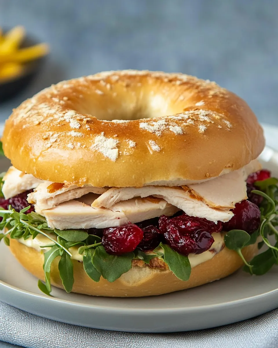 Turkey Cranberry Bagel Sandwich