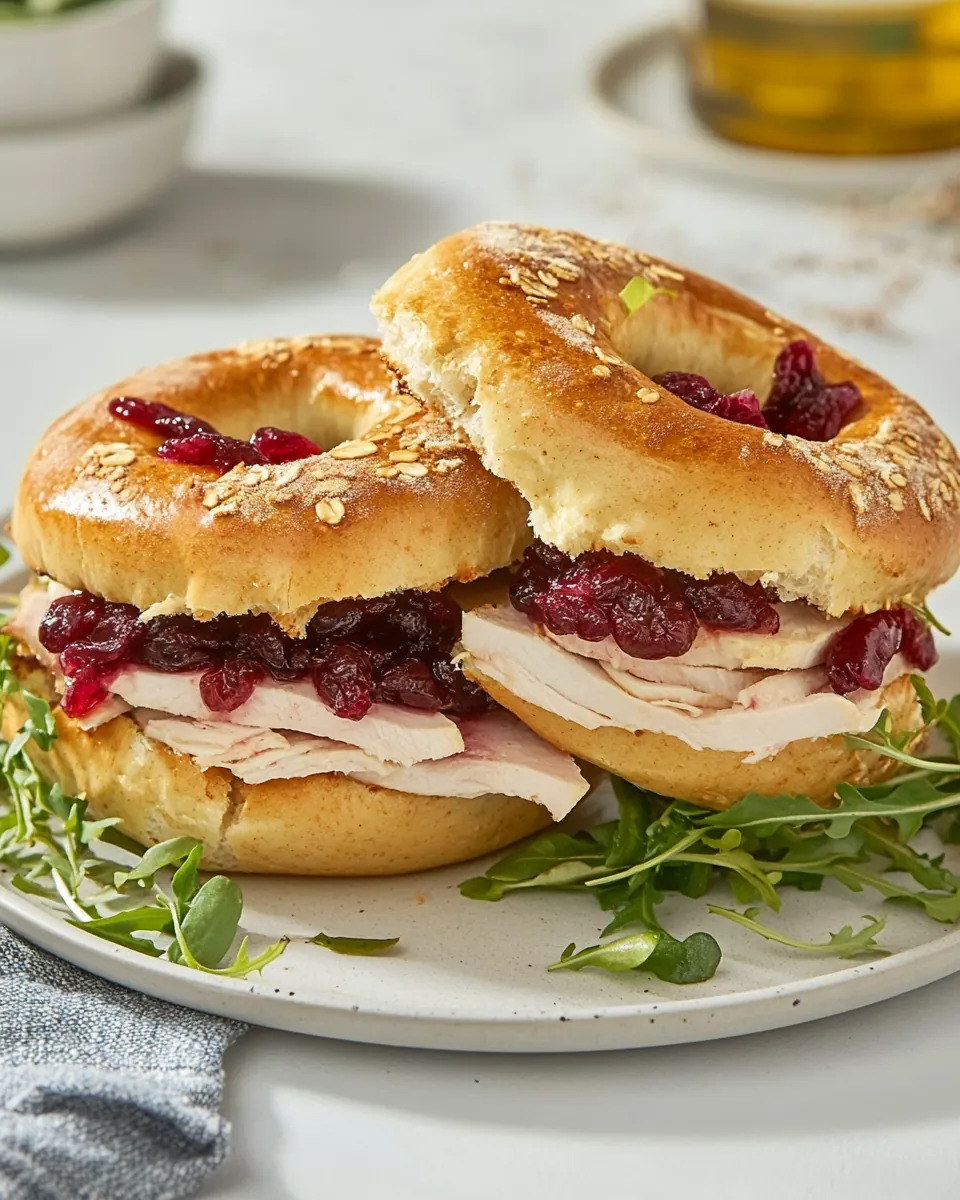 Turkey Cranberry Bagel Sandwich
