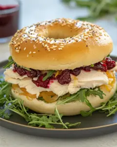 Turkey Cranberry Bagel Sandwich