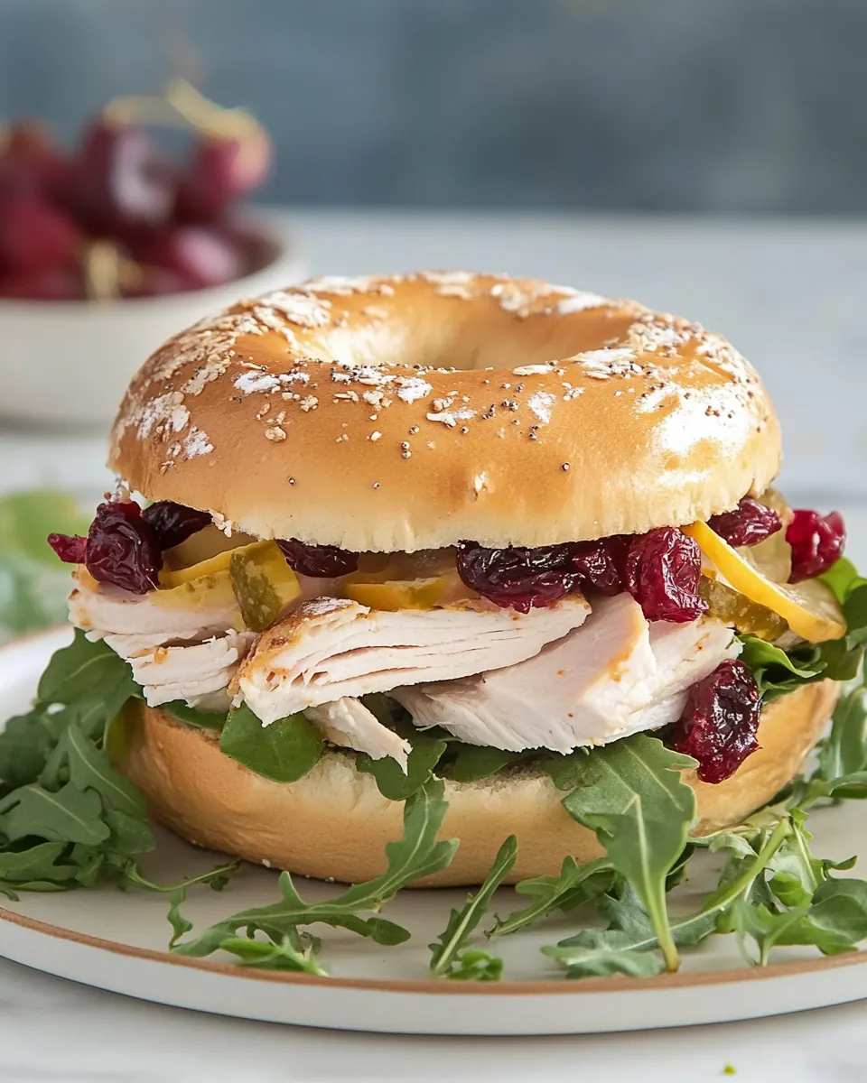 Turkey Cranberry Bagel Sandwich