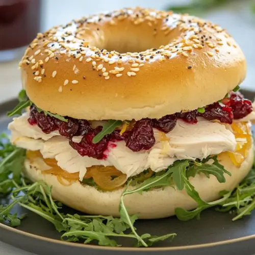 Turkey Cranberry Bagel Sandwich