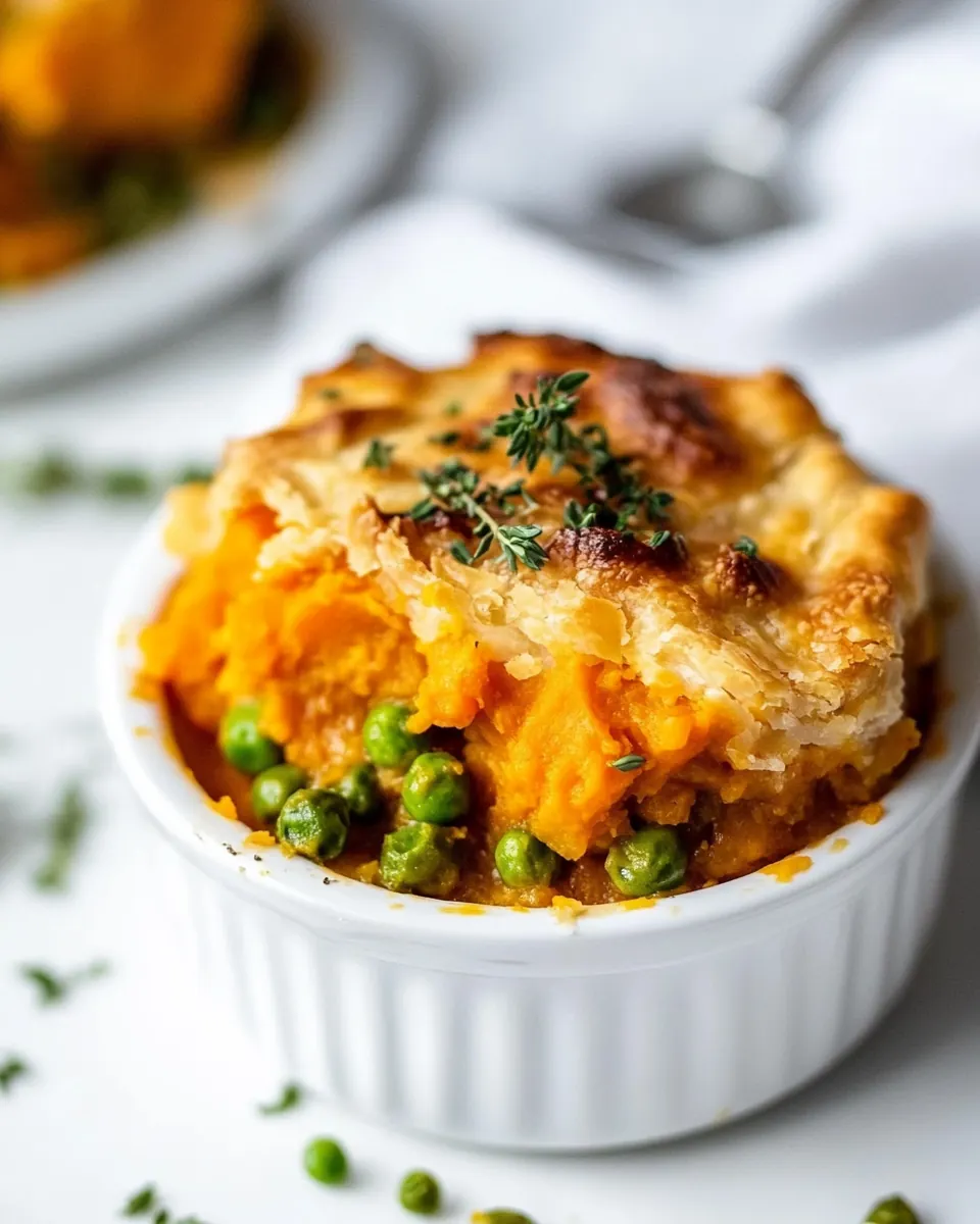 Turkey Pot Pie with Sweet Potato Topping