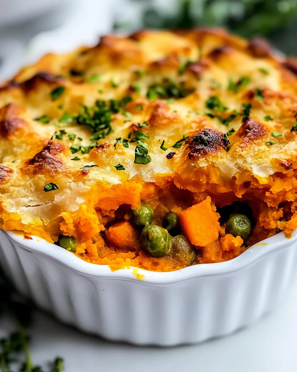 Turkey Pot Pie with Sweet Potato Topping