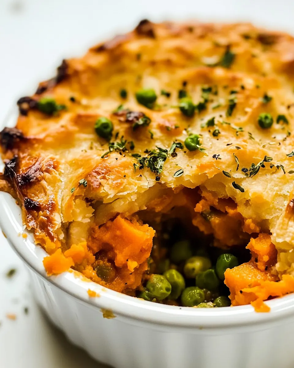 Turkey Pot Pie with Sweet Potato Topping
