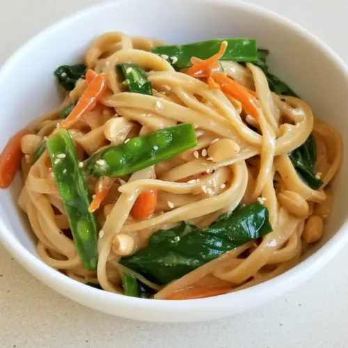 Udon Noodles with Asian Vegetables and Peanut Sauce