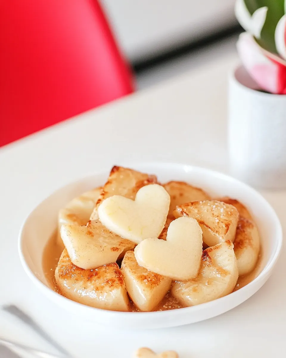 Vanilla Apples with Sweetheart Croutes