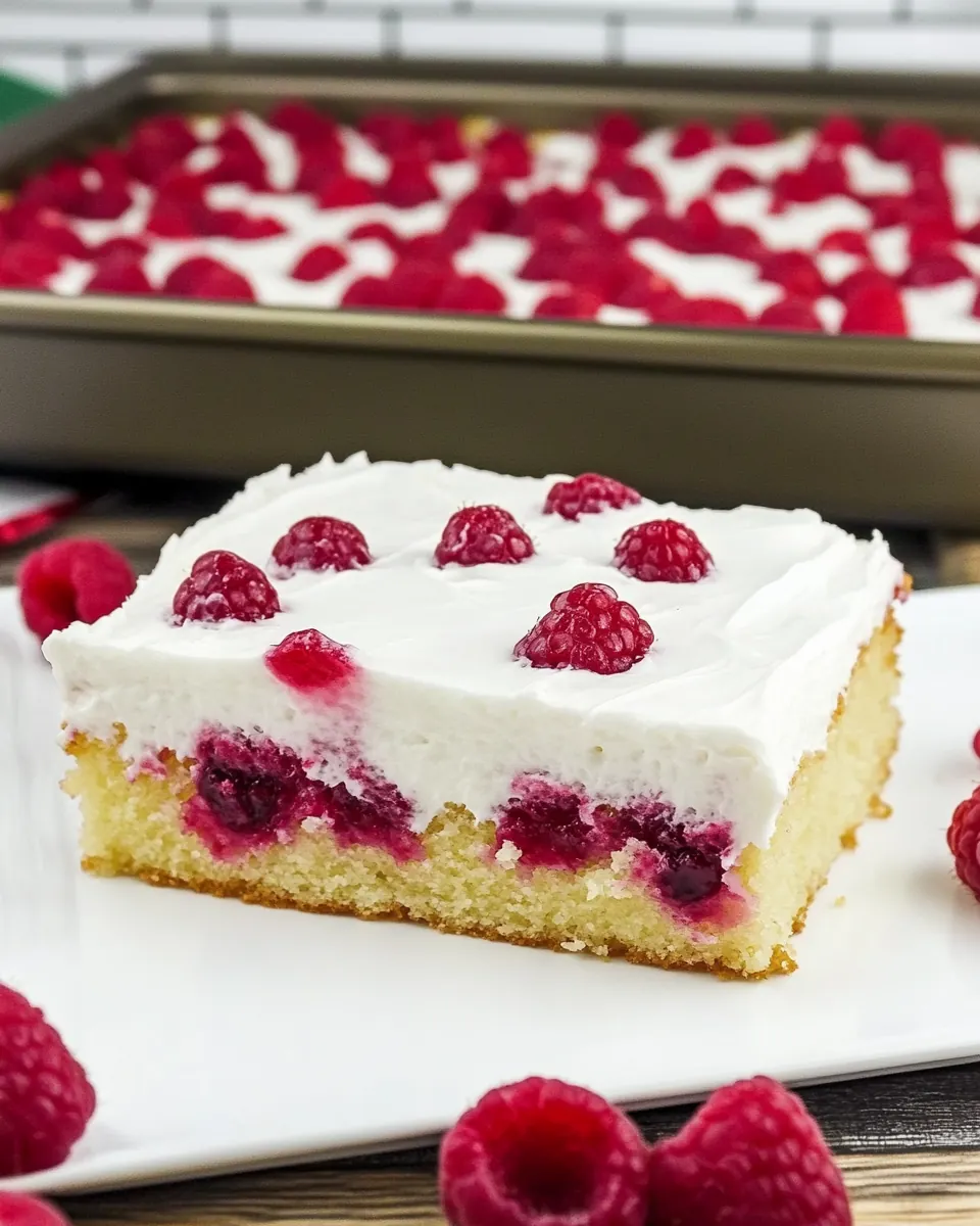 Vanilla Raspberry Sheet Cake