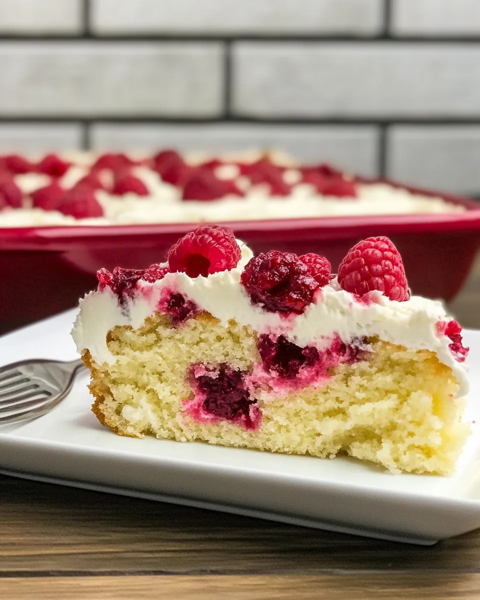 Vanilla Raspberry Sheet Cake