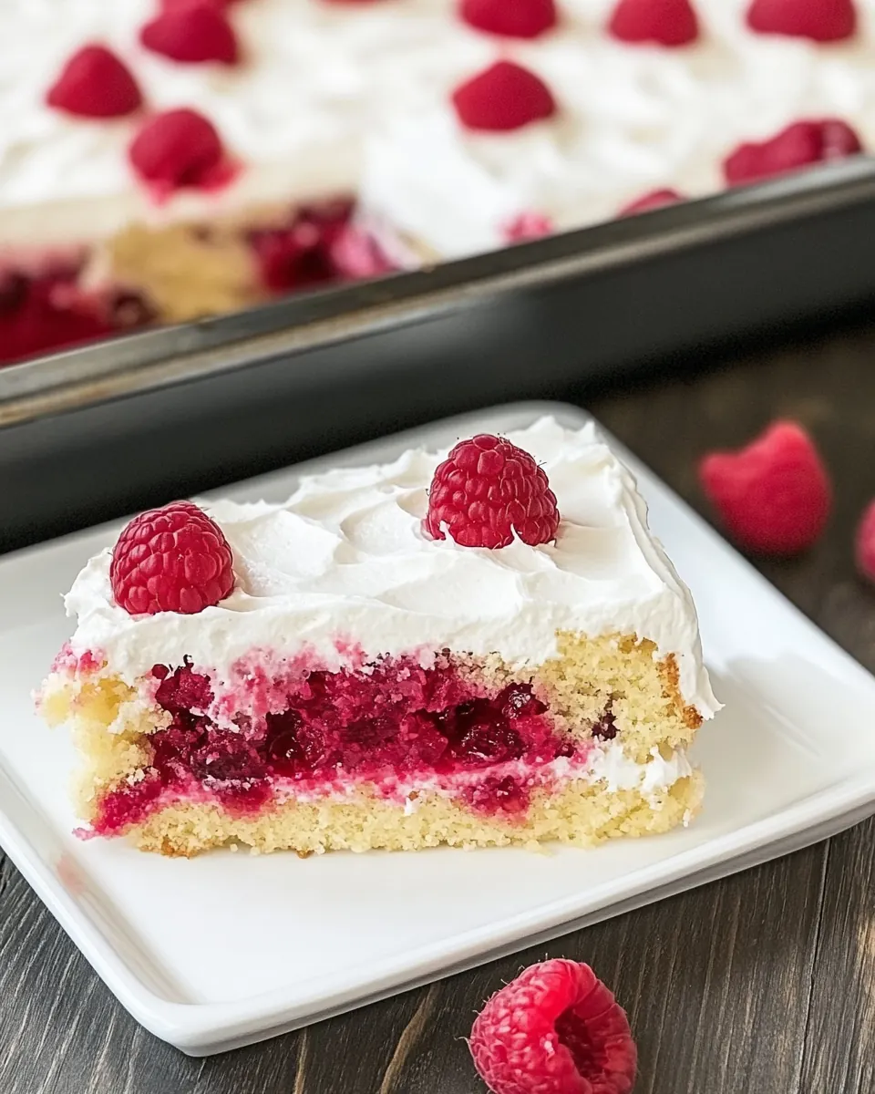 Vanilla Raspberry Sheet Cake