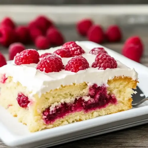 Vanilla Raspberry Sheet Cake