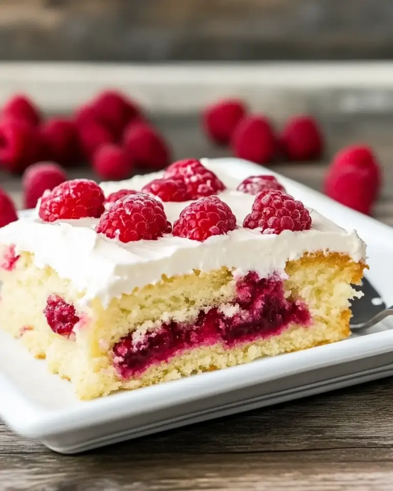 Vanilla Raspberry Sheet Cake