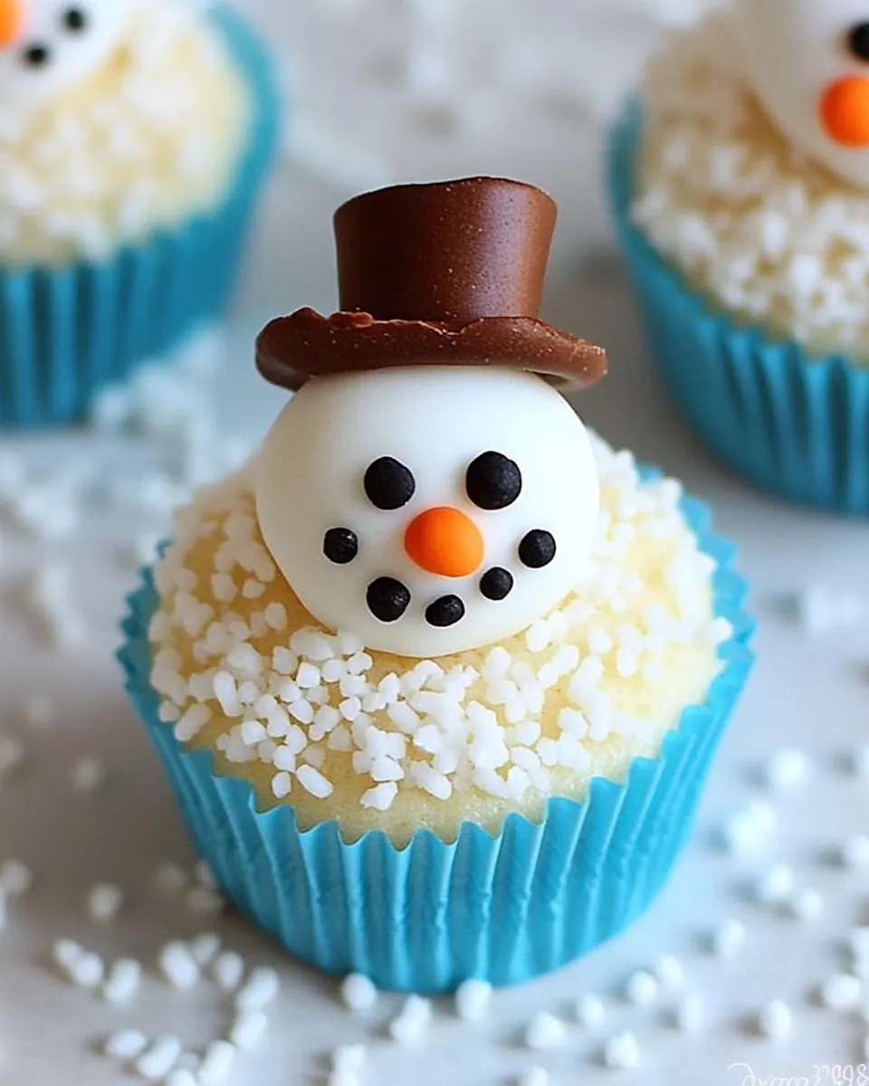 Vanilla Snowman Cupcakes
