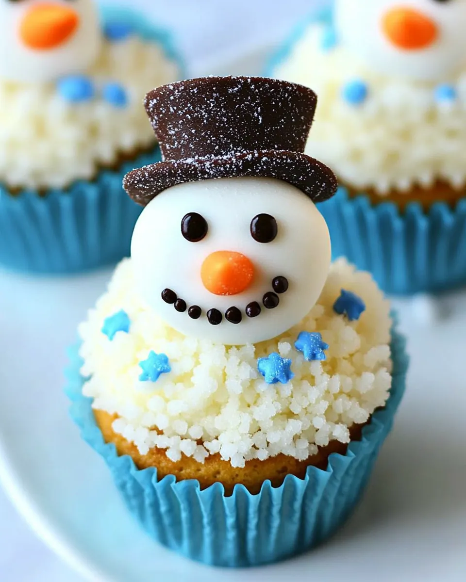 Vanilla Snowman Cupcakes