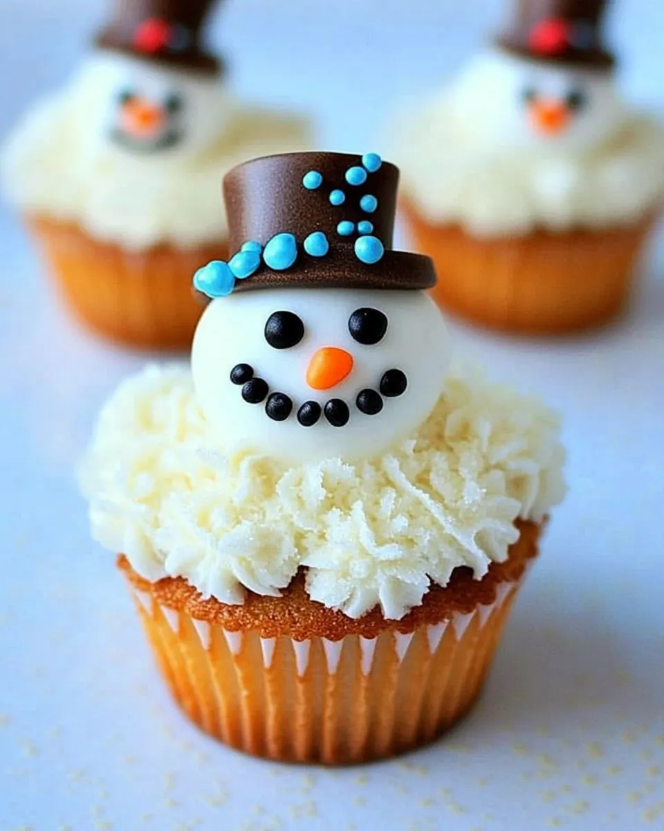 Vanilla Snowman Cupcakes