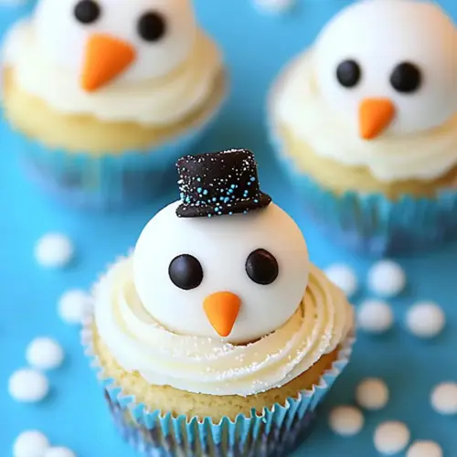 Vanilla Snowman Cupcakes
