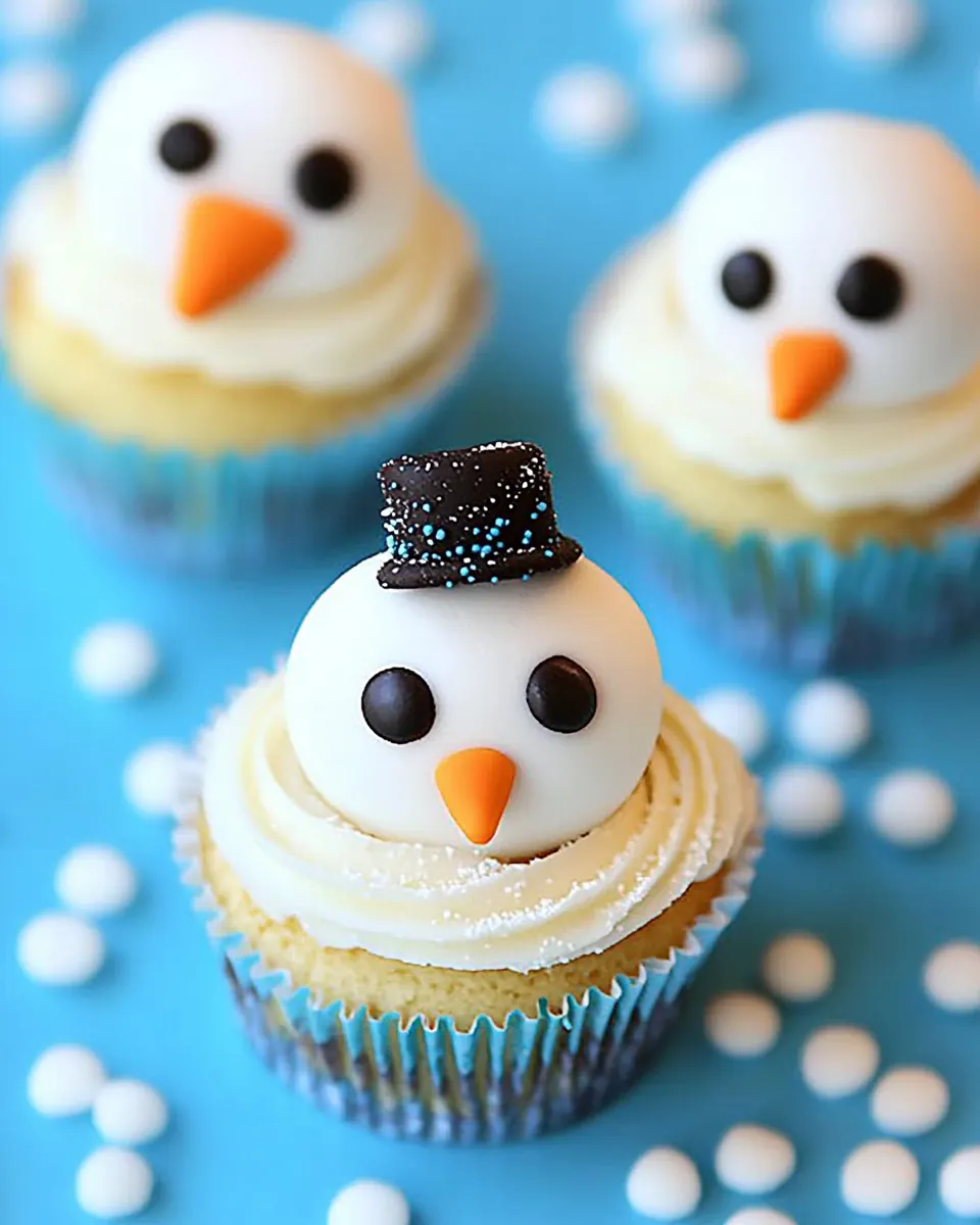 Vanilla Snowman Cupcakes