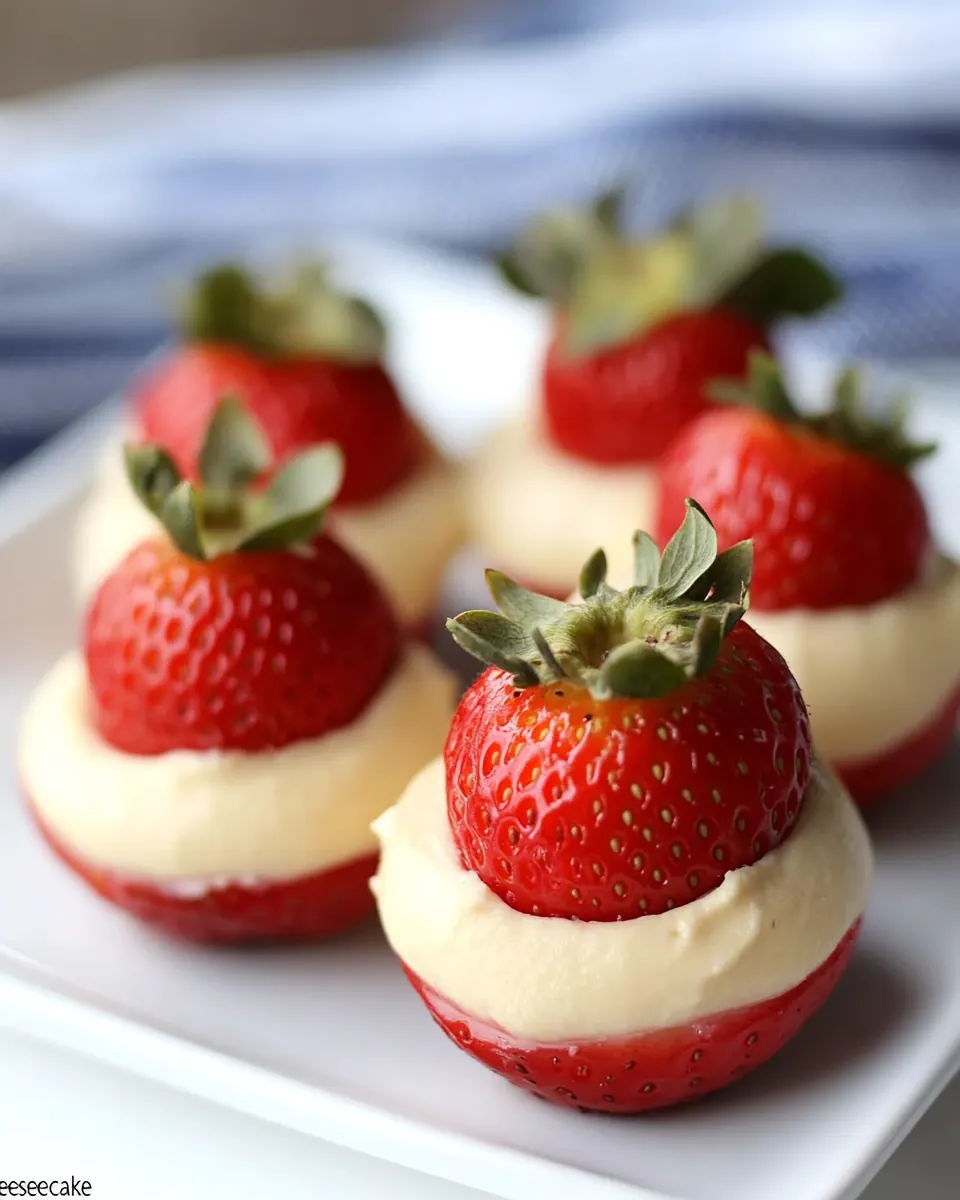 Vegan Cheesecake Stuffed Strawberries
