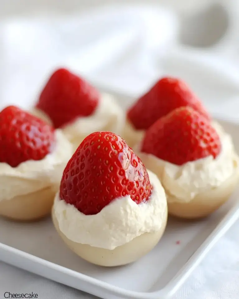 Vegan Cheesecake Stuffed Strawberries