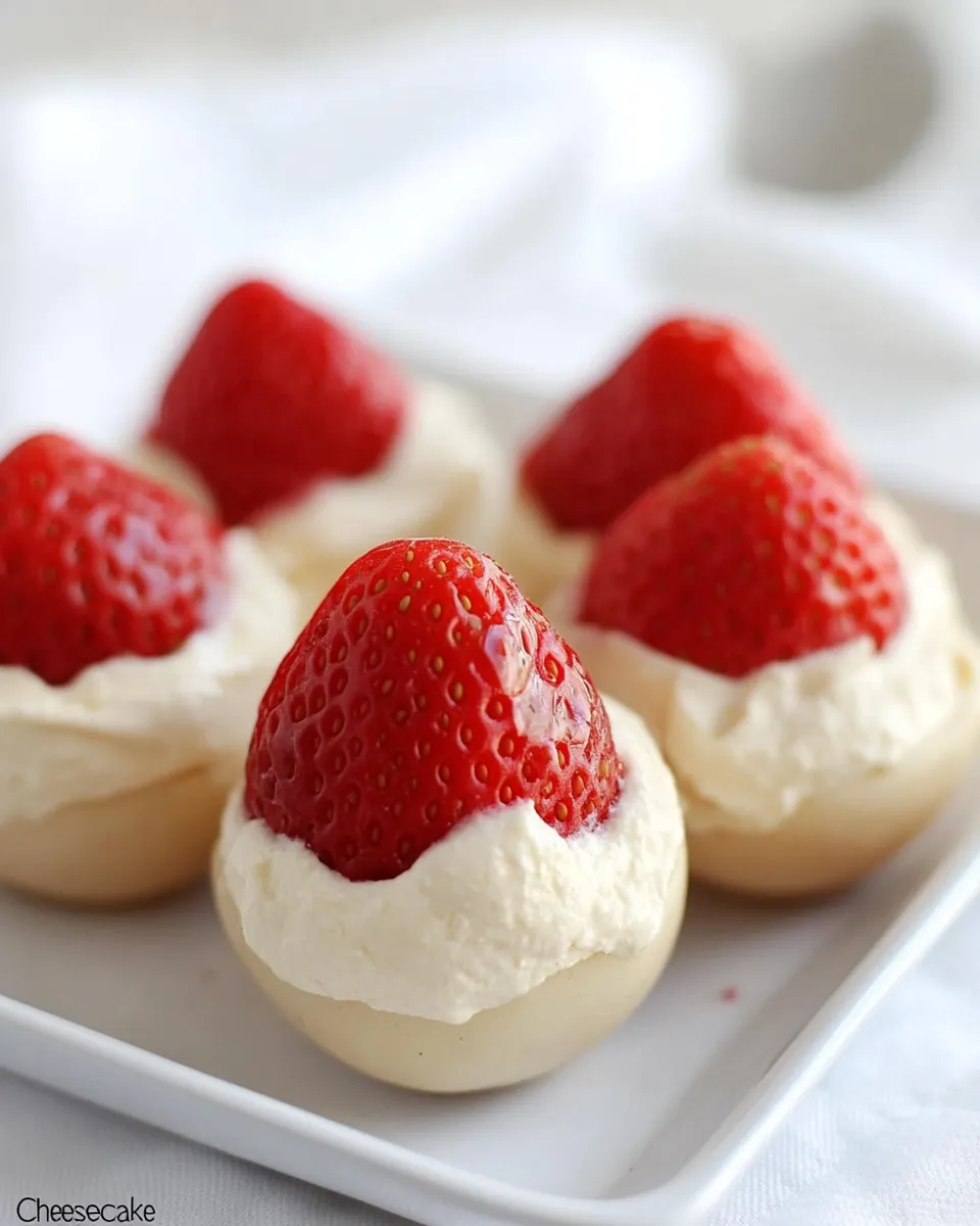Vegan Cheesecake Stuffed Strawberries