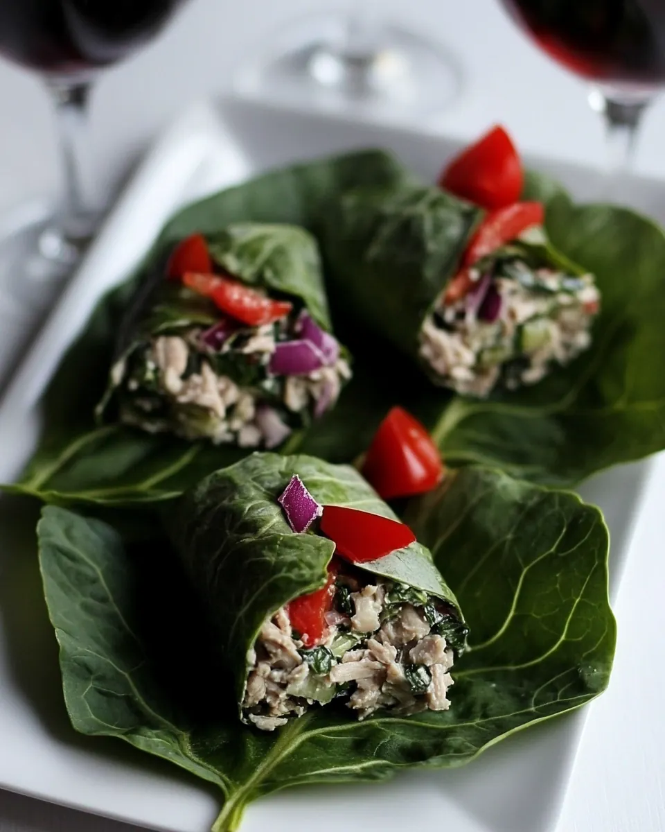 Vegan Tuna Salad Collard Green Wraps