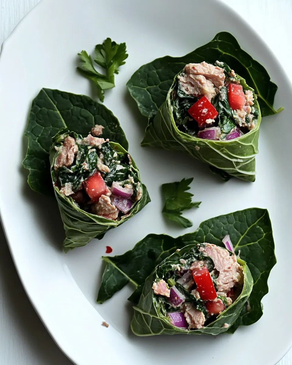 Vegan Tuna Salad Collard Green Wraps
