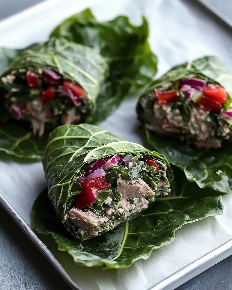Vegan Tuna Salad Collard Green Wraps