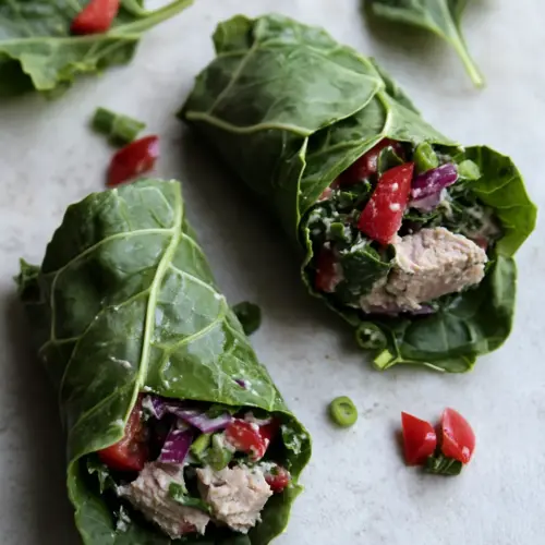 Vegan Tuna Salad Collard Green Wraps