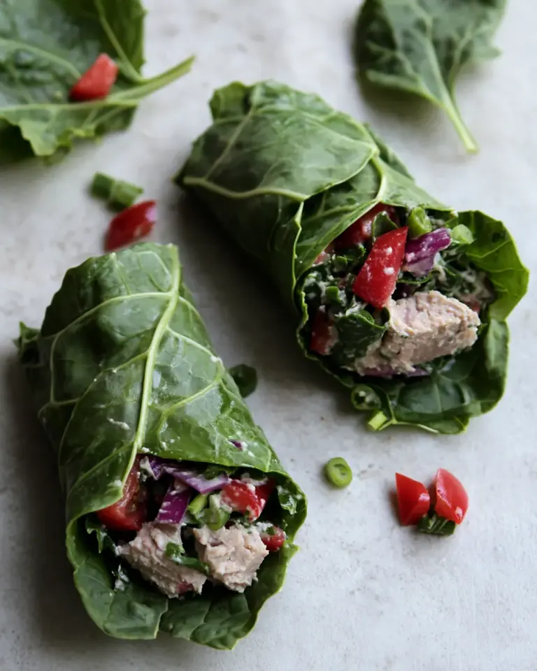 Vegan Tuna Salad Collard Green Wraps