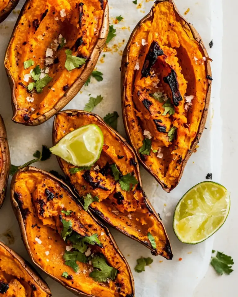 Vegan Twice Baked Sweet Potatoes with Chili Lime