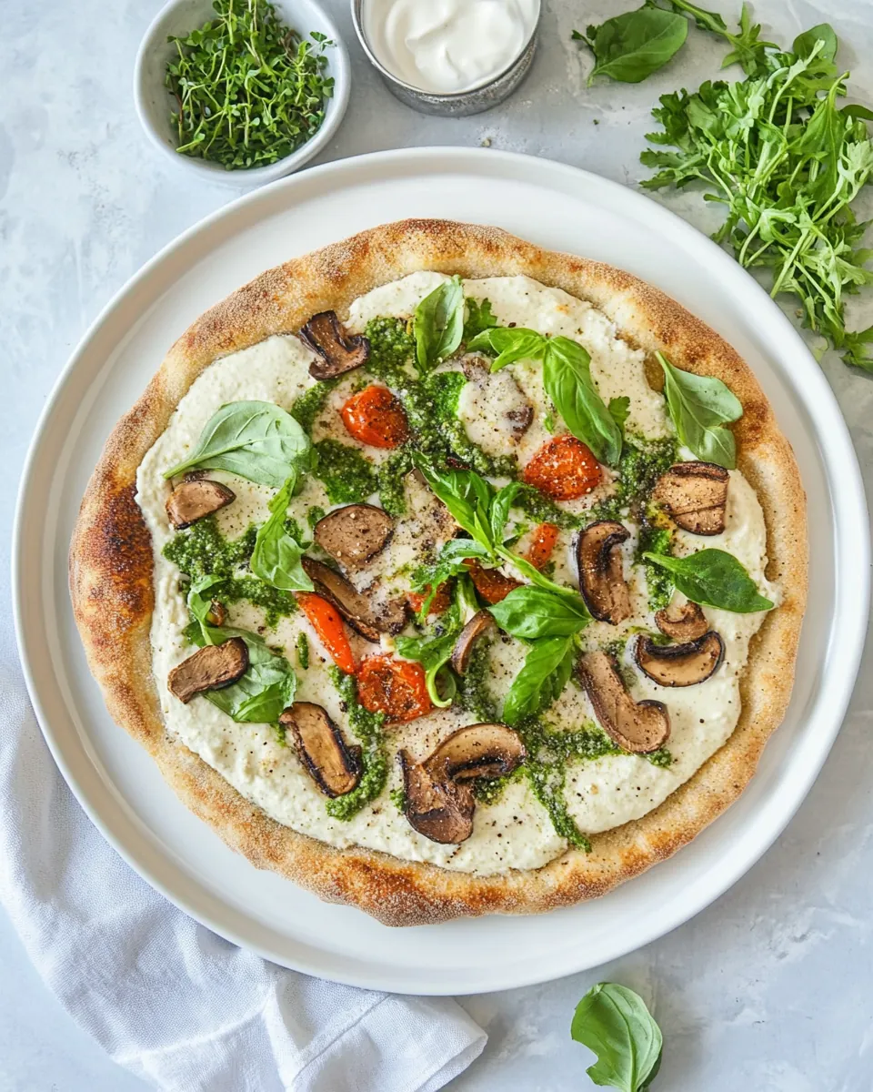 Vegan White Sauce Pizza
