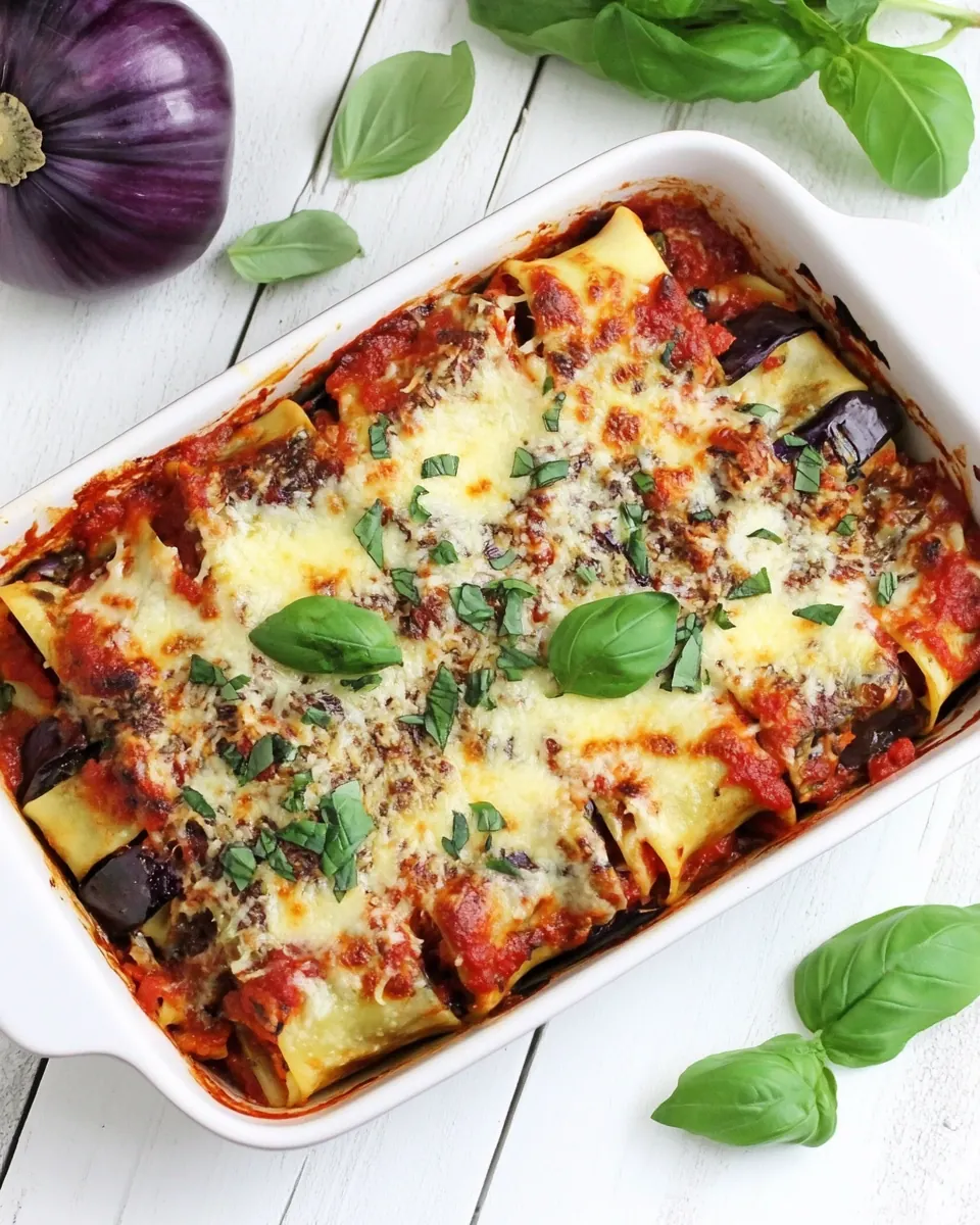 Vegetarian Roasted Eggplant Cannelloni