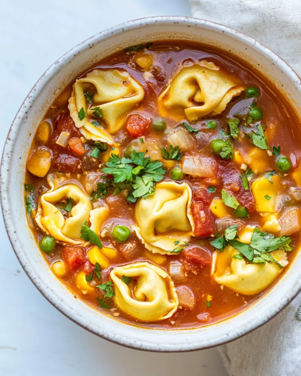 Vegetarian Tortellini Soup